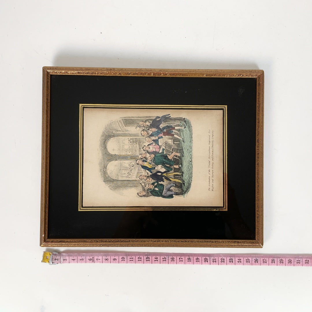 Antique 19thC George Cruikshank – Comic Almanack Illustration (c.1840s) Framed