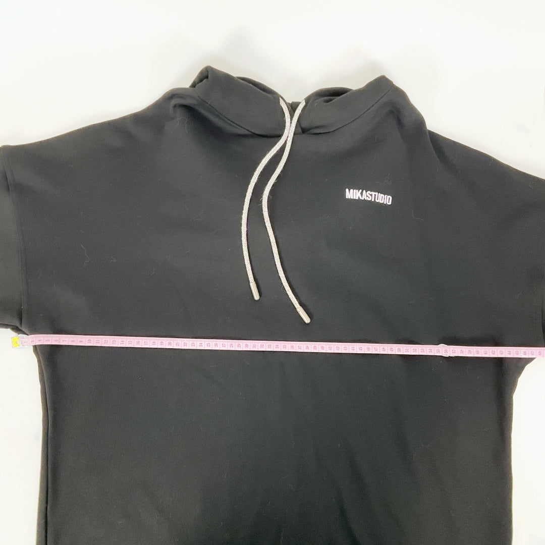 Mika Studio - Black Hoodie with Sparkly Silver Drawstrings