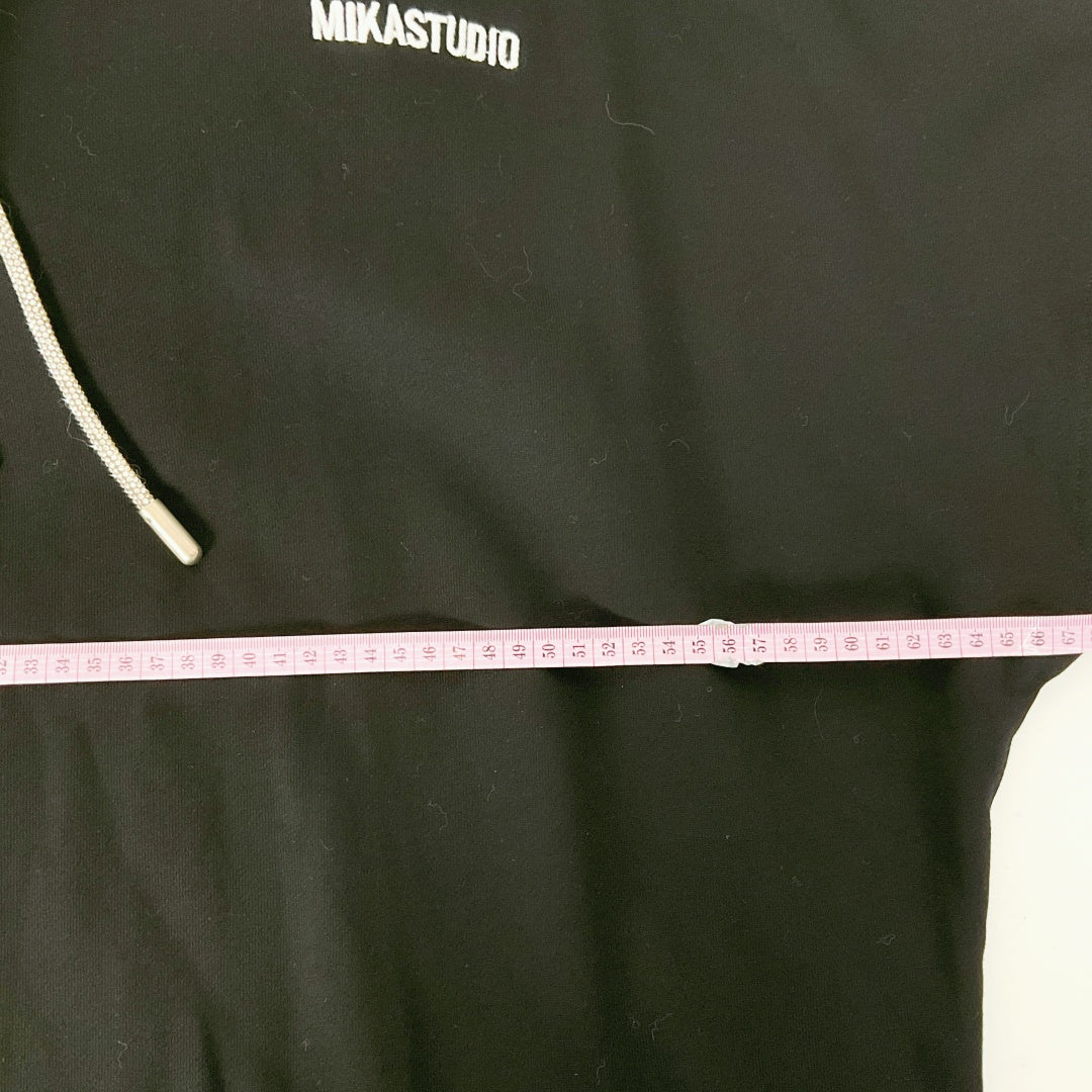 Mika Studio - Black Hoodie with Sparkly Silver Drawstrings