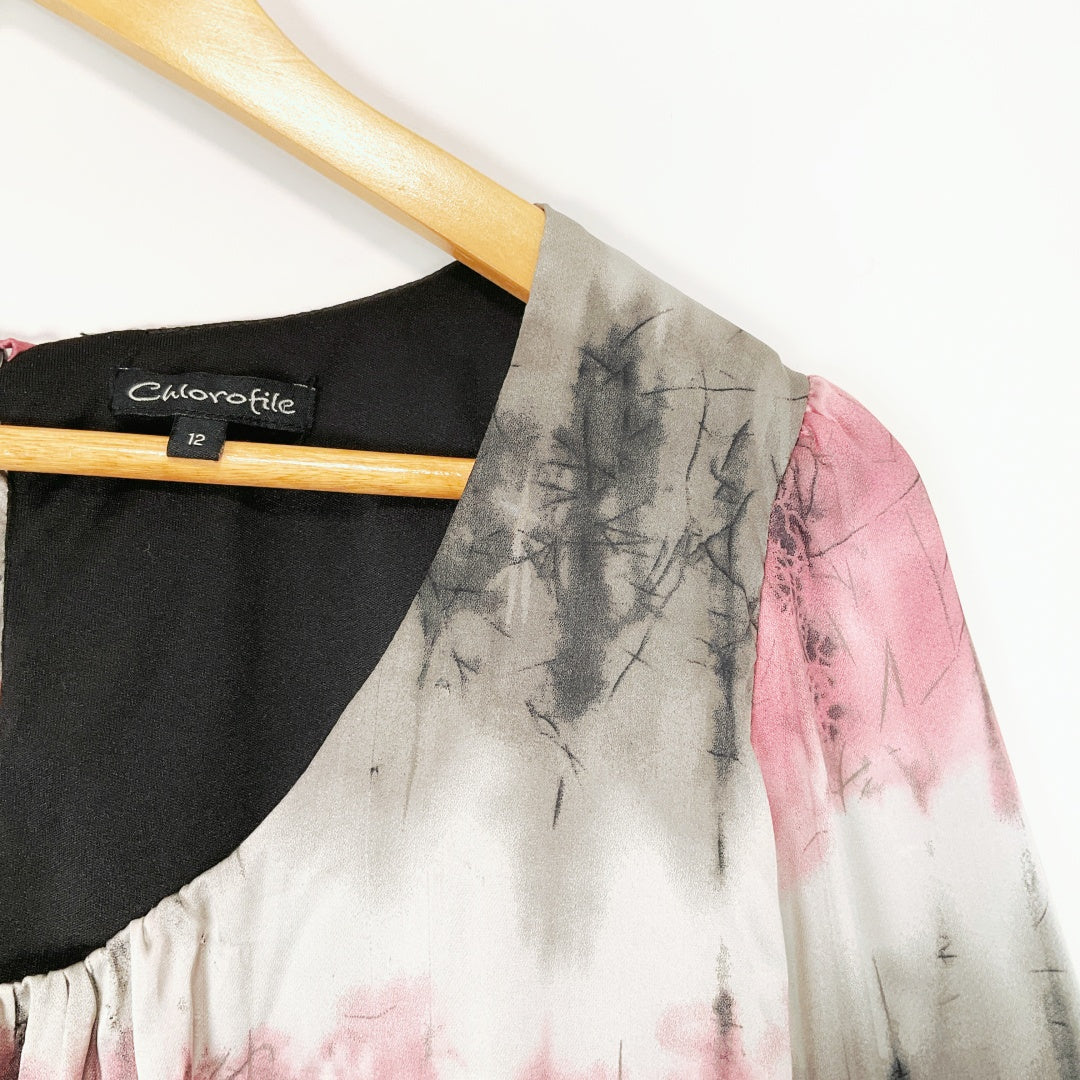 Chlorofile Long Sleeve Mini Dress / Tunic – Patterned – NZ Designer