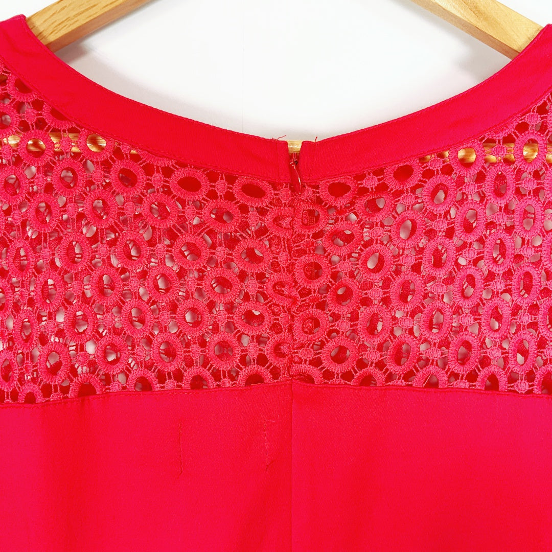 Dolly and Dotty - Tess Lace Sleeved Dress in Red