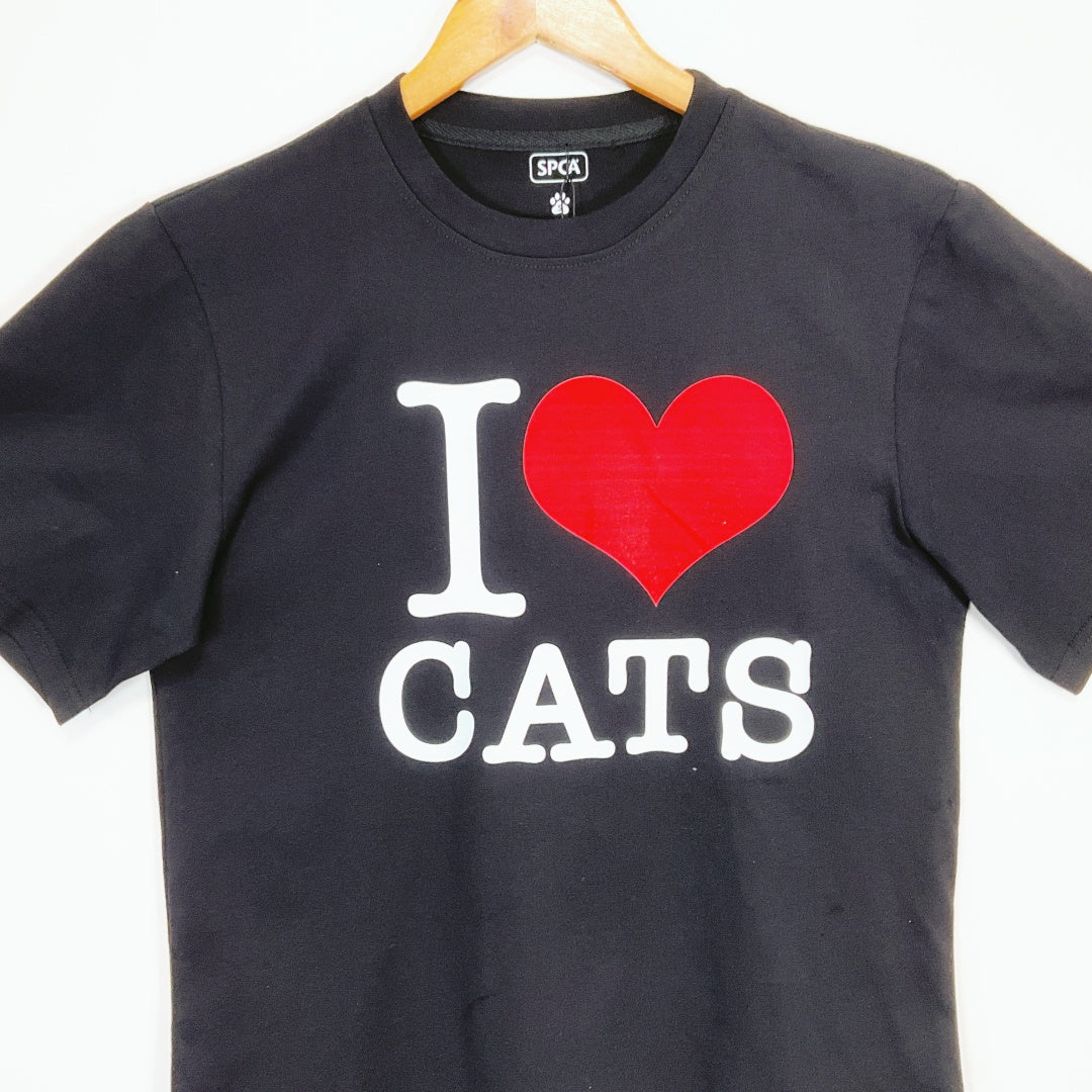 SPCA – T-Shirt – I Love Cats – Black