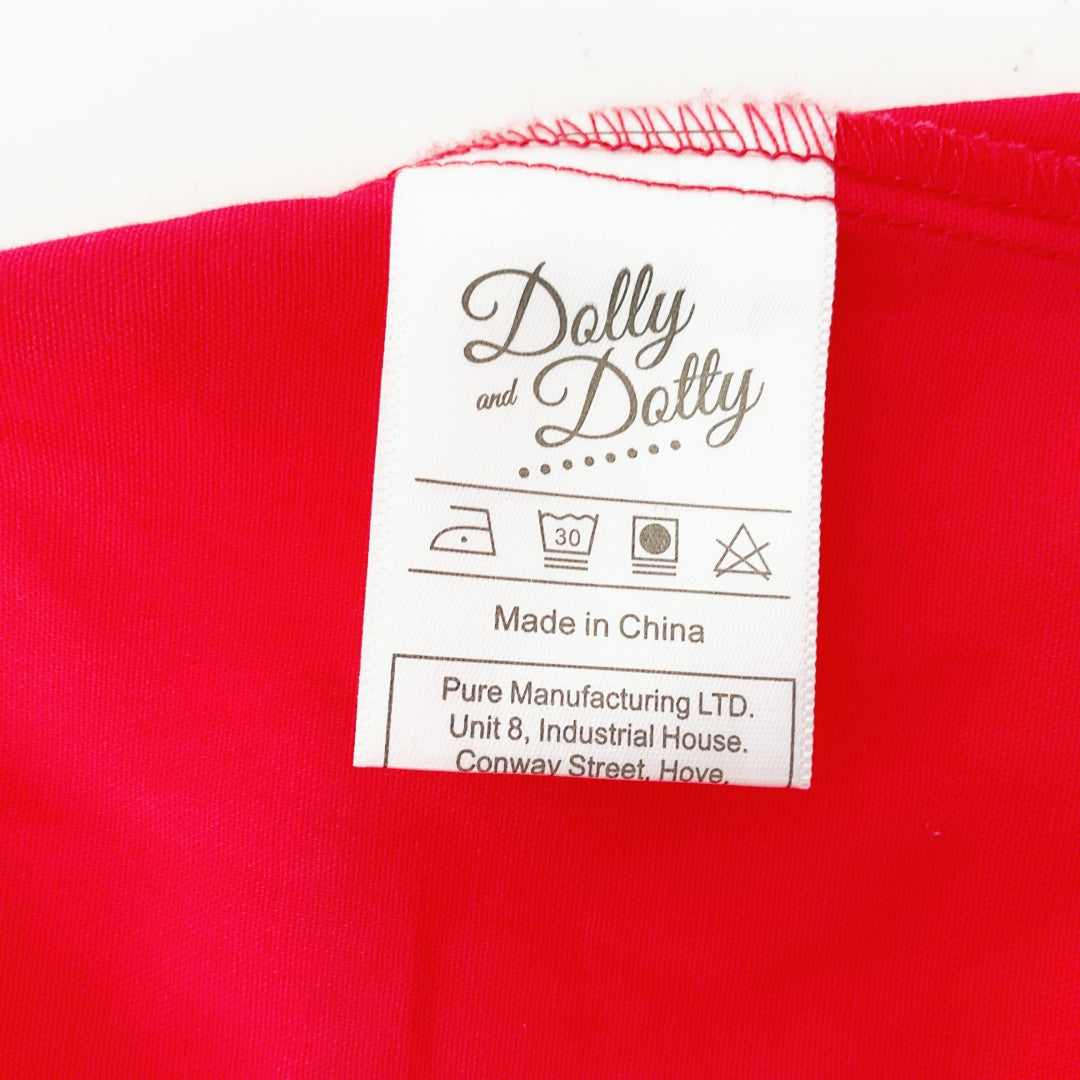 Dolly and Dotty - Tess Lace Sleeved Dress in Red