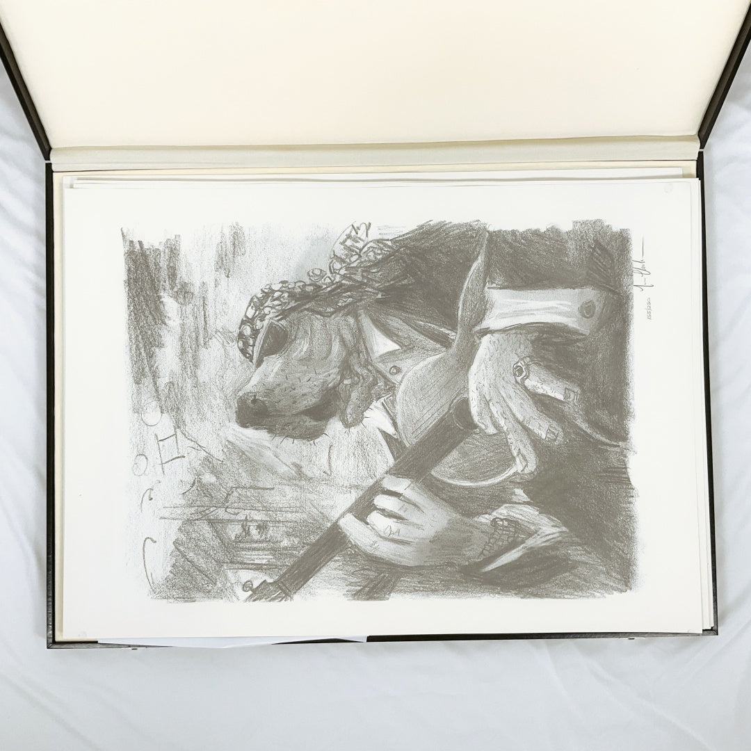 Ivan Clarke “Lonely Dog” – Complete Set of 17 Signed Limited Edition Pencil Drawings (155/250) – Boxed Collection