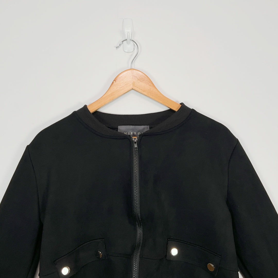MIRROU Black Cropped Zip Jacket