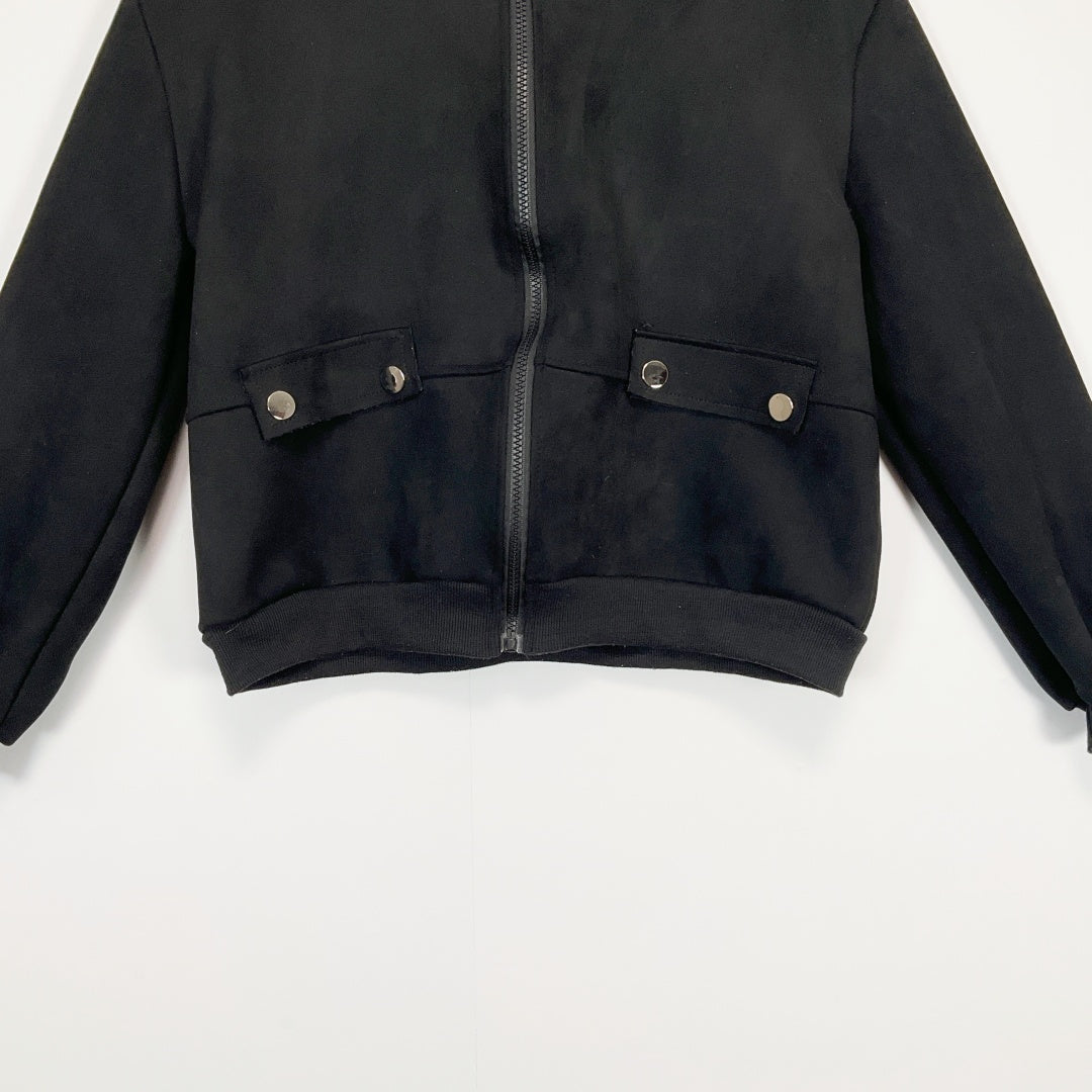 MIRROU Black Cropped Zip Jacket