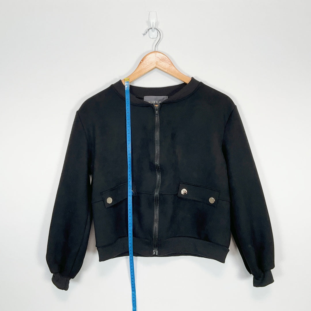 MIRROU Black Cropped Zip Jacket