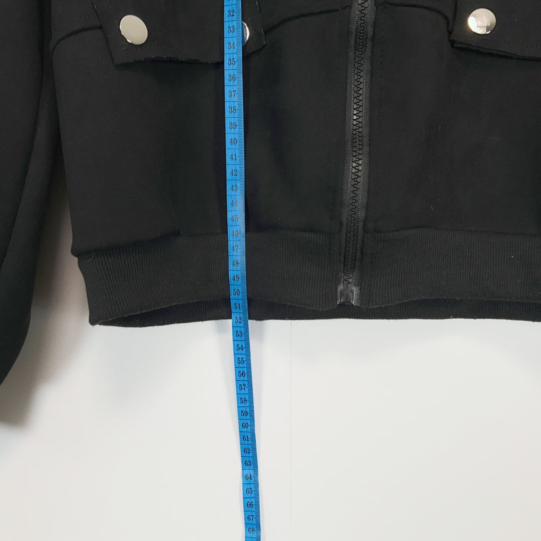 MIRROU Black Cropped Zip Jacket