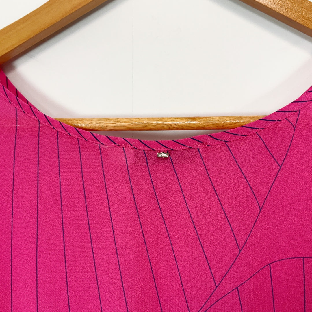 LANIA - Pink Textured Short Sleeve Top