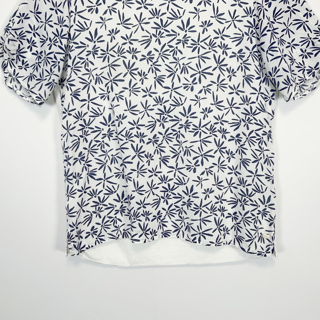 Marc O'Polo - White & Navy Printed Cotton Top