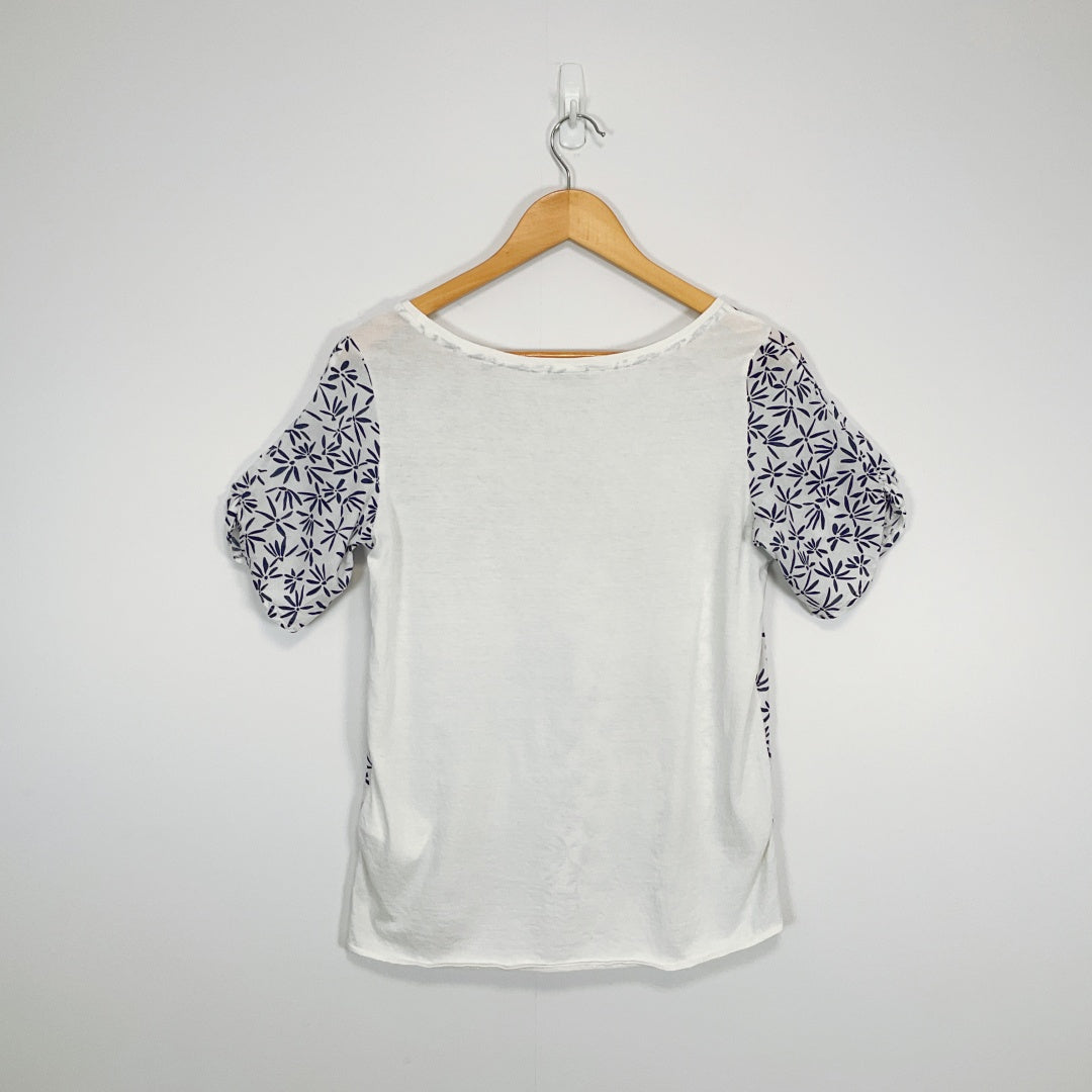 Marc O'Polo - White & Navy Printed Cotton Top