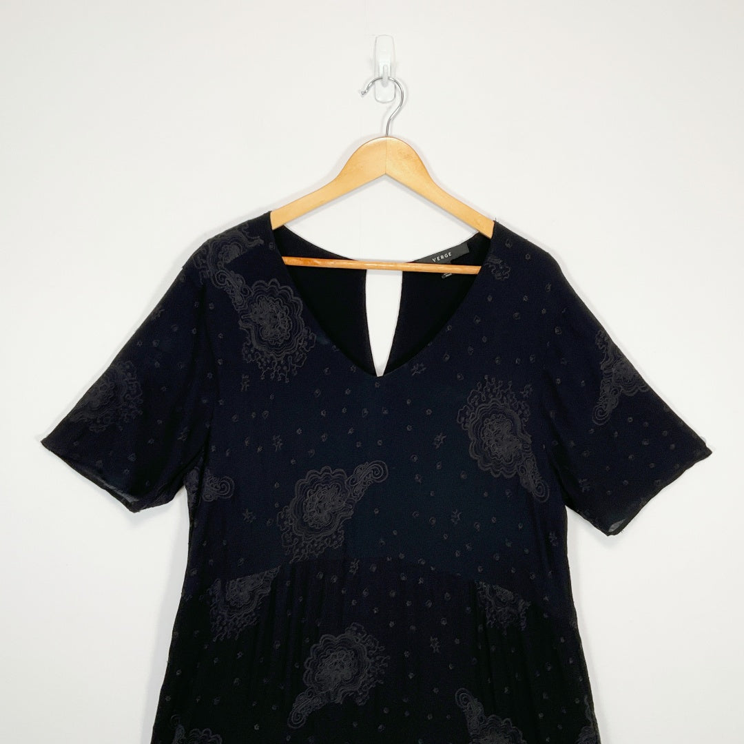 VERGE - Black Tiered Maxi Dress