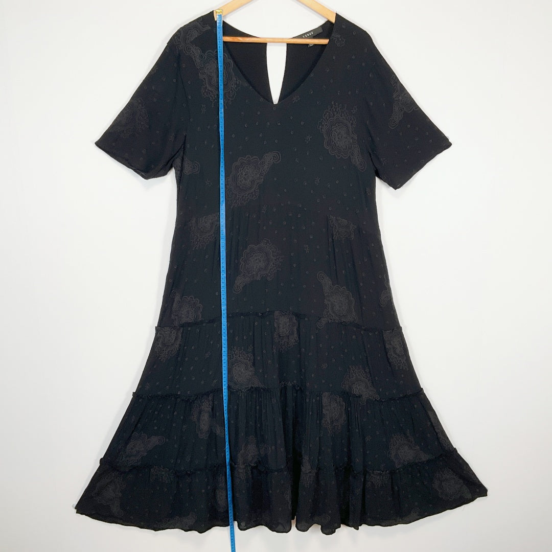 VERGE - Black Tiered Maxi Dress