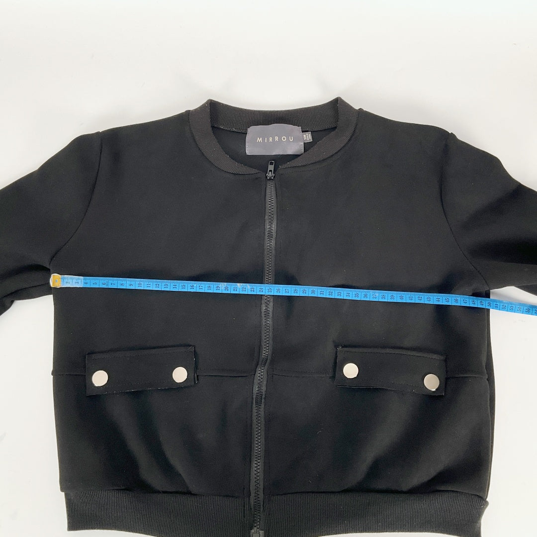 MIRROU Black Cropped Zip Jacket
