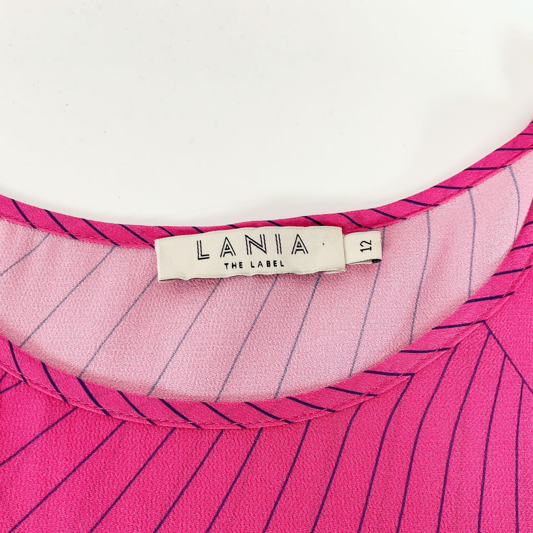 LANIA - Pink Textured Short Sleeve Top