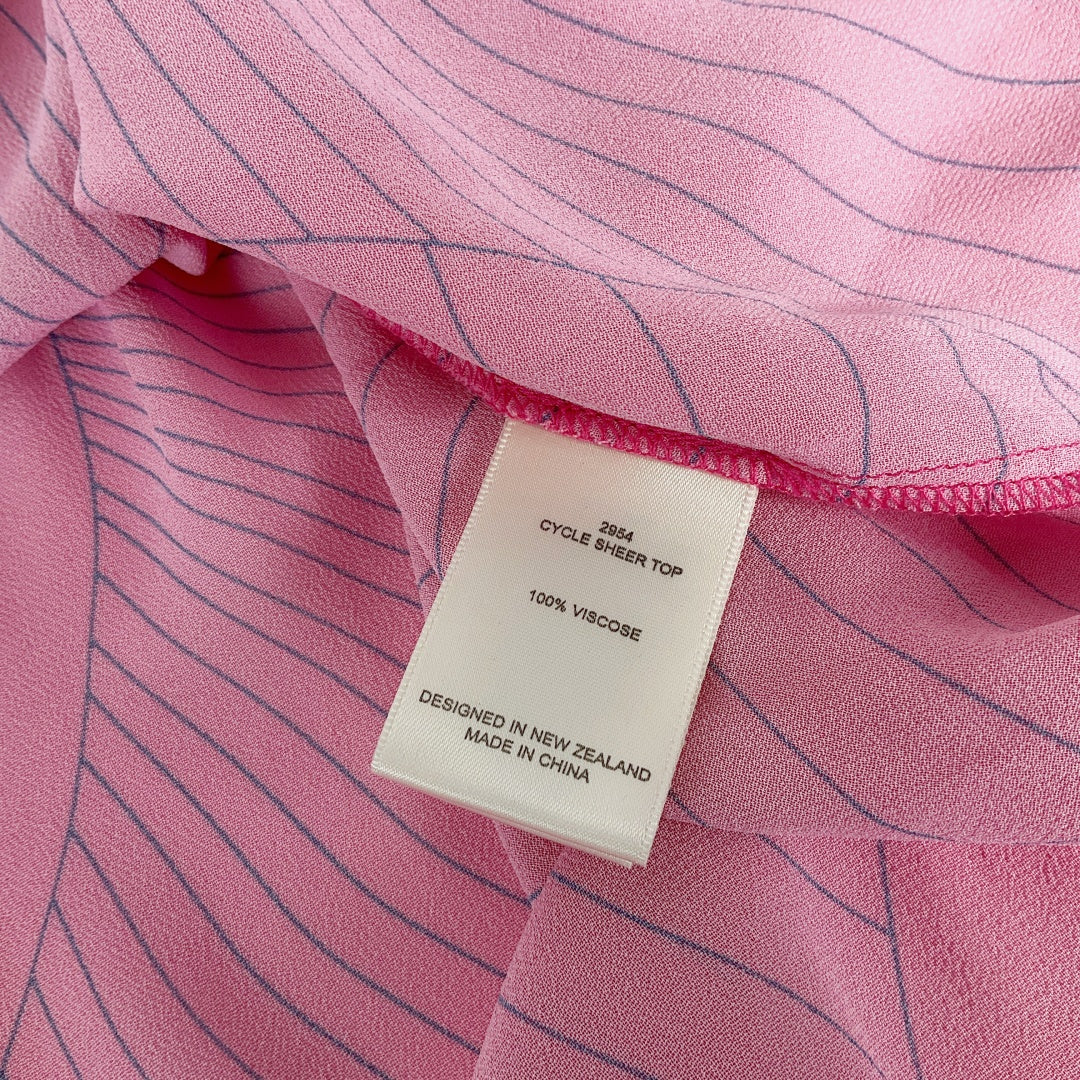 LANIA - Pink Textured Short Sleeve Top