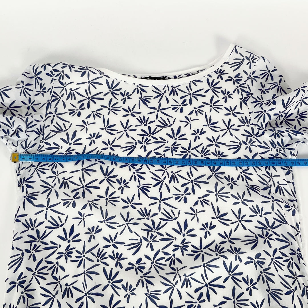 Marc O'Polo - White & Navy Printed Cotton Top