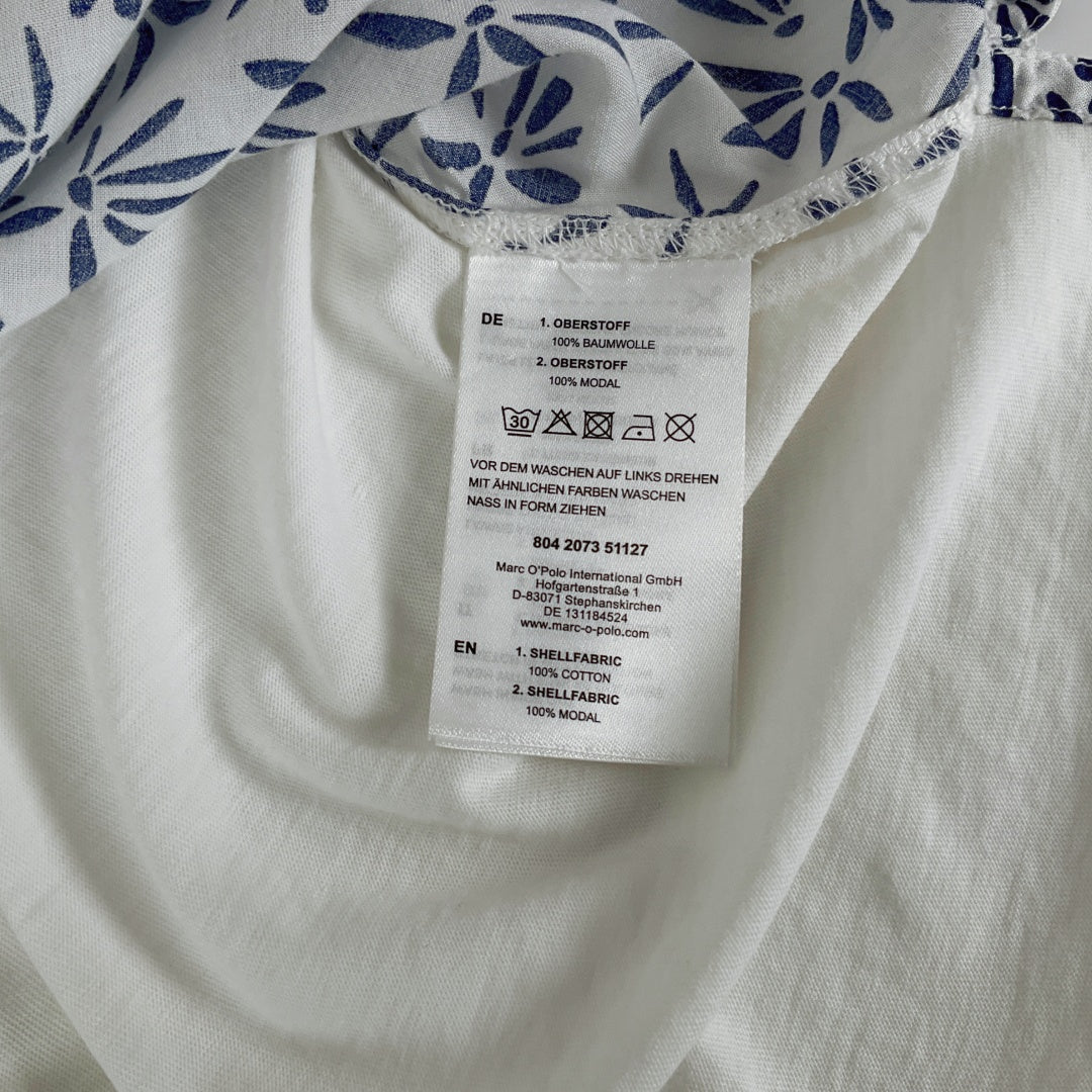 Marc O'Polo - White & Navy Printed Cotton Top