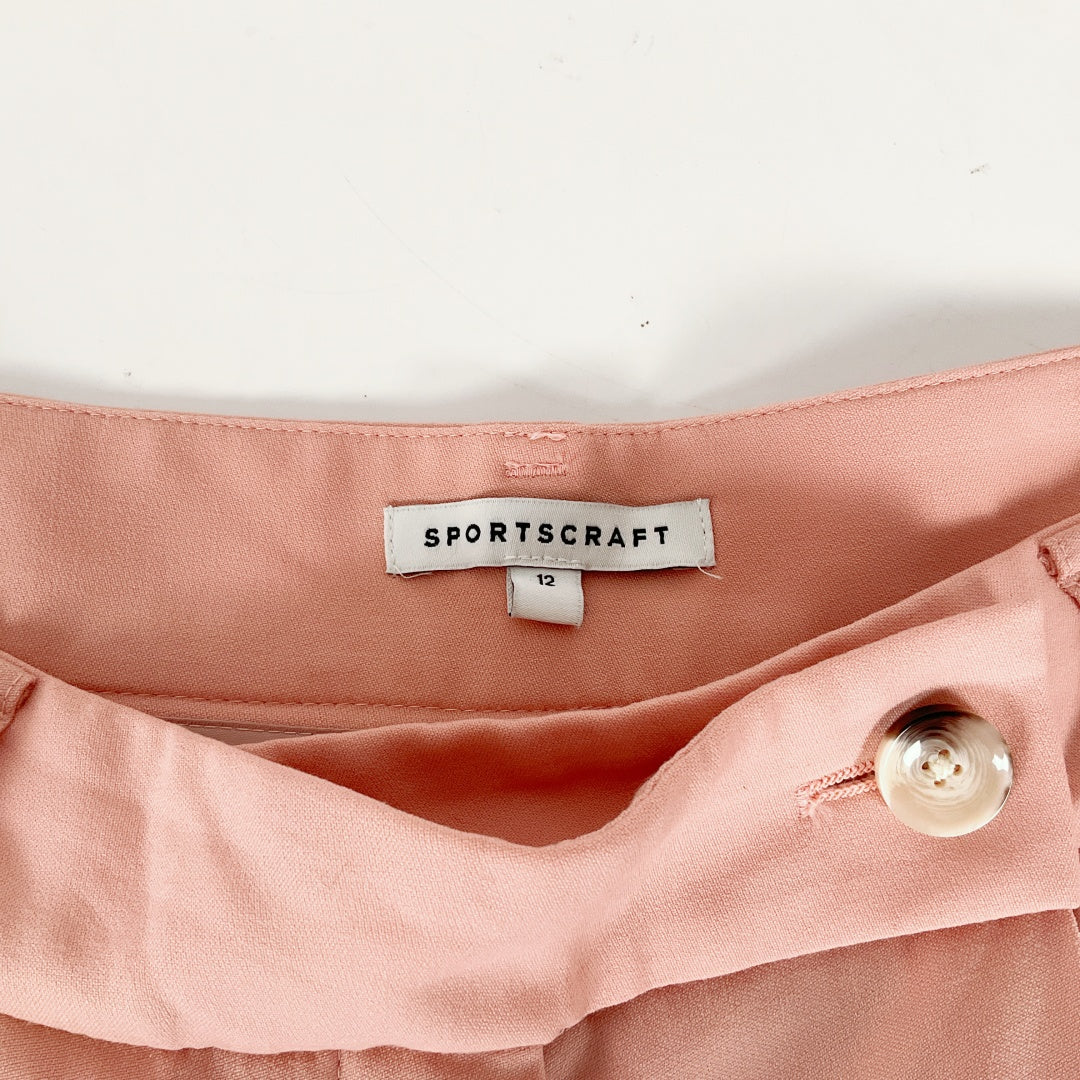 SPORTSCRAFT -  Peach Wool Blend Tailored Pants