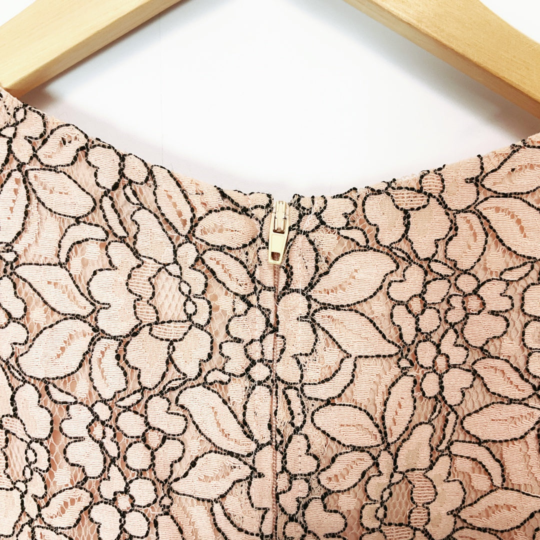 PREVIEW Beige Patterned Midi Dress – Size 6