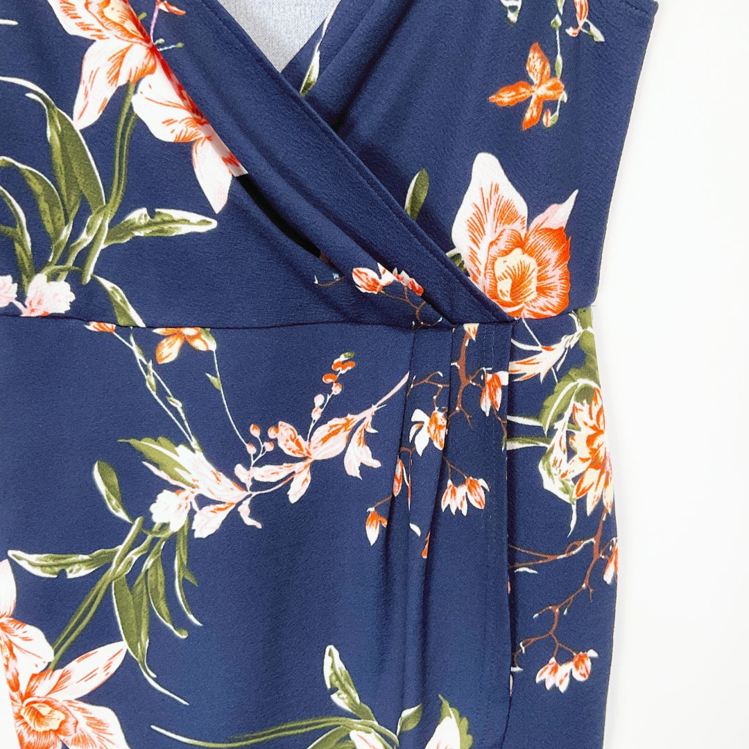 AX PARIS Navy Floral Wrap Dress – Size 12