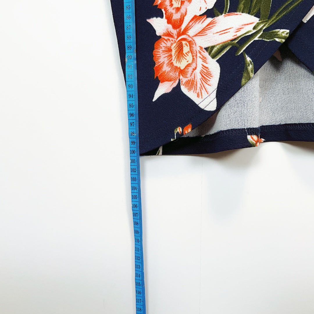 AX PARIS Navy Floral Wrap Dress – Size 12