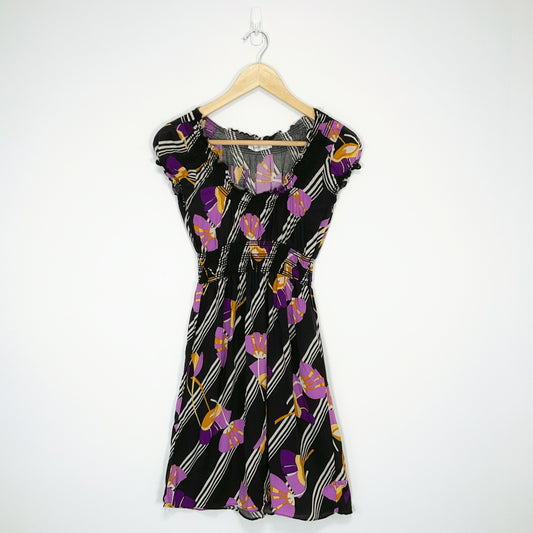 MINK PINK Floral Stripe Mini Dress – Size 10