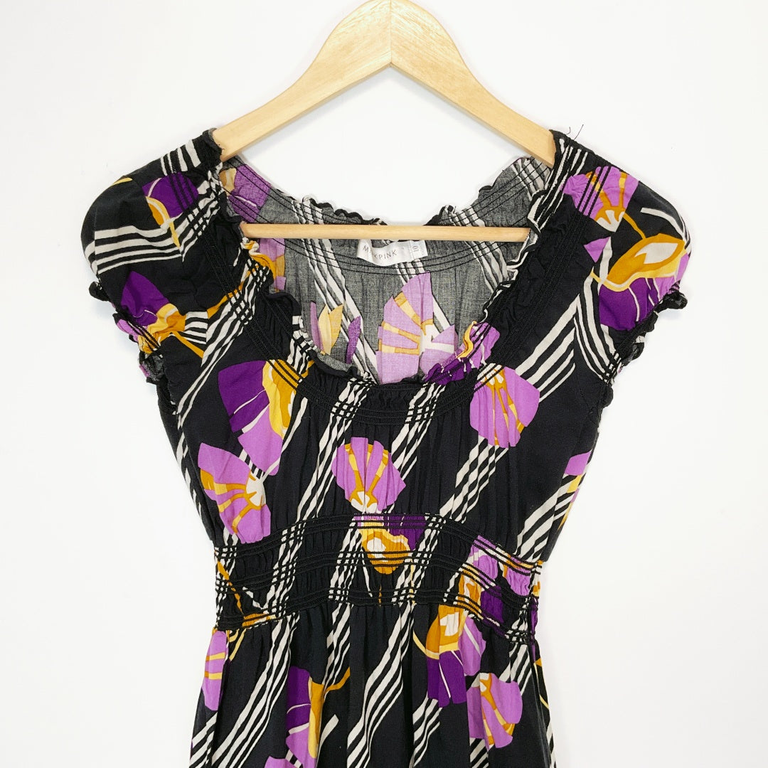 MINK PINK Floral Stripe Mini Dress – Size 10