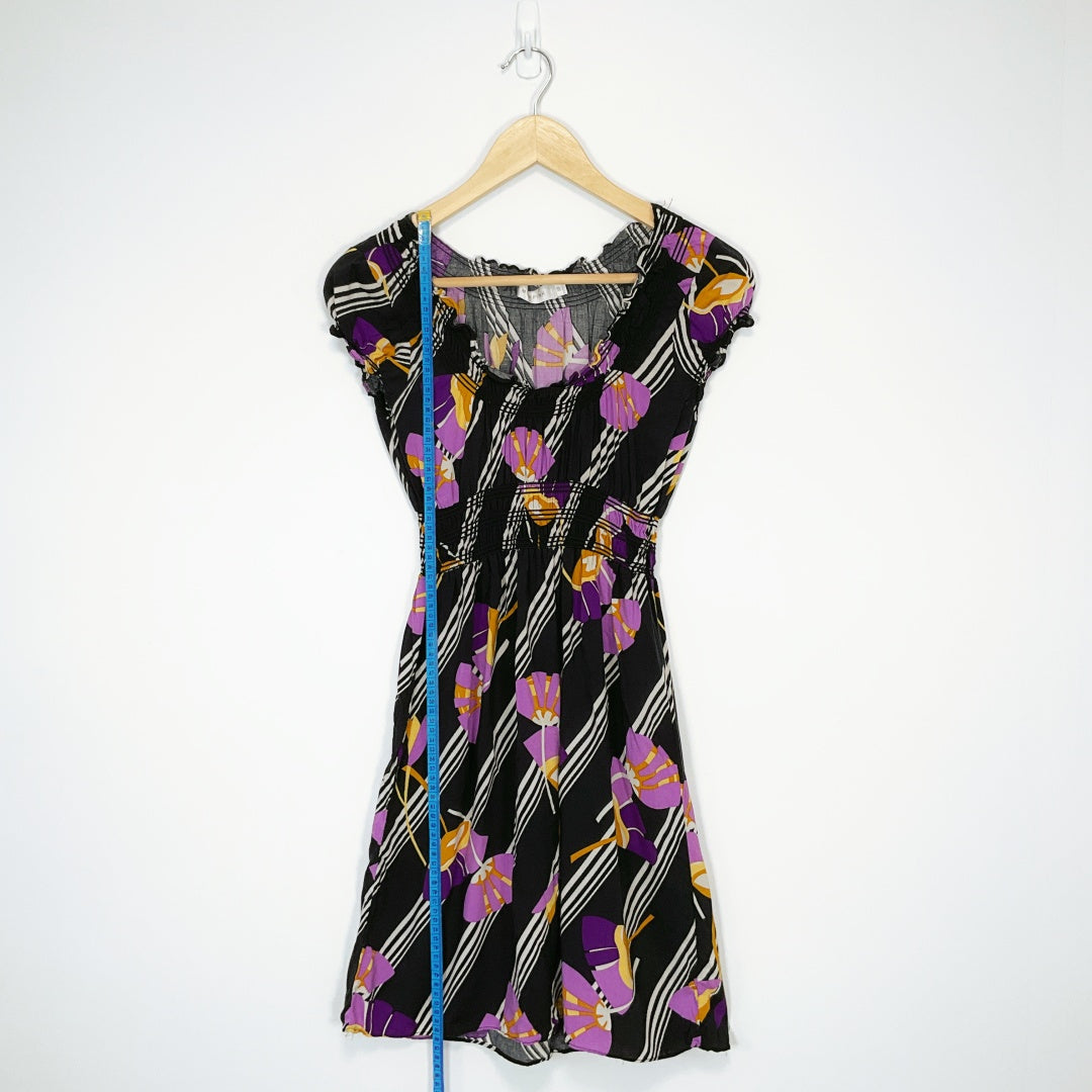 MINK PINK Floral Stripe Mini Dress – Size 10