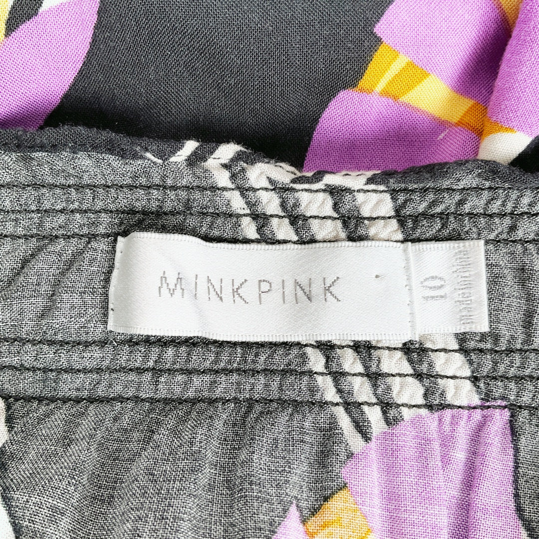MINK PINK Floral Stripe Mini Dress – Size 10