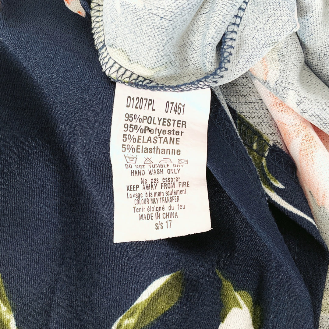 AX PARIS Navy Floral Wrap Dress – Size 12