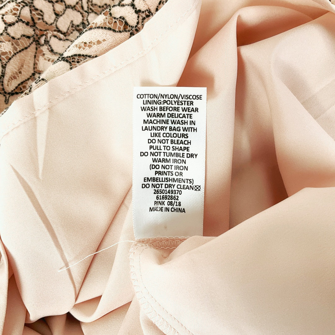 PREVIEW Beige Patterned Midi Dress – Size 6