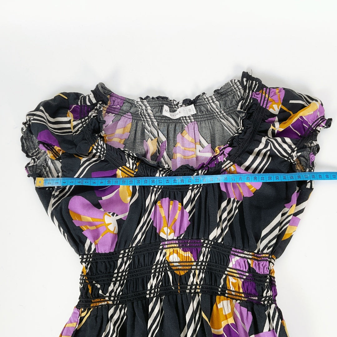 MINK PINK Floral Stripe Mini Dress – Size 10