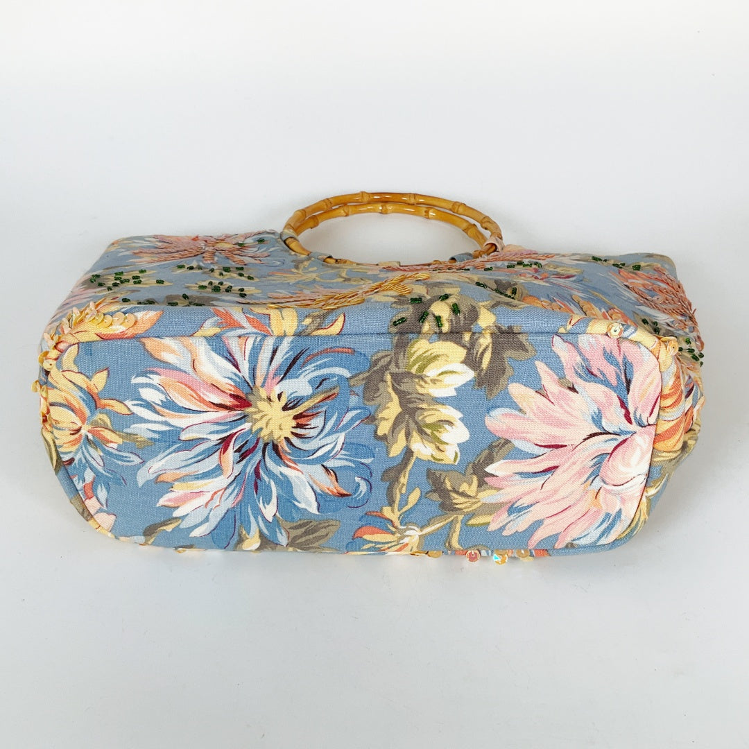 Handmade - Canvas Tote Bag with Bamboo Handle
