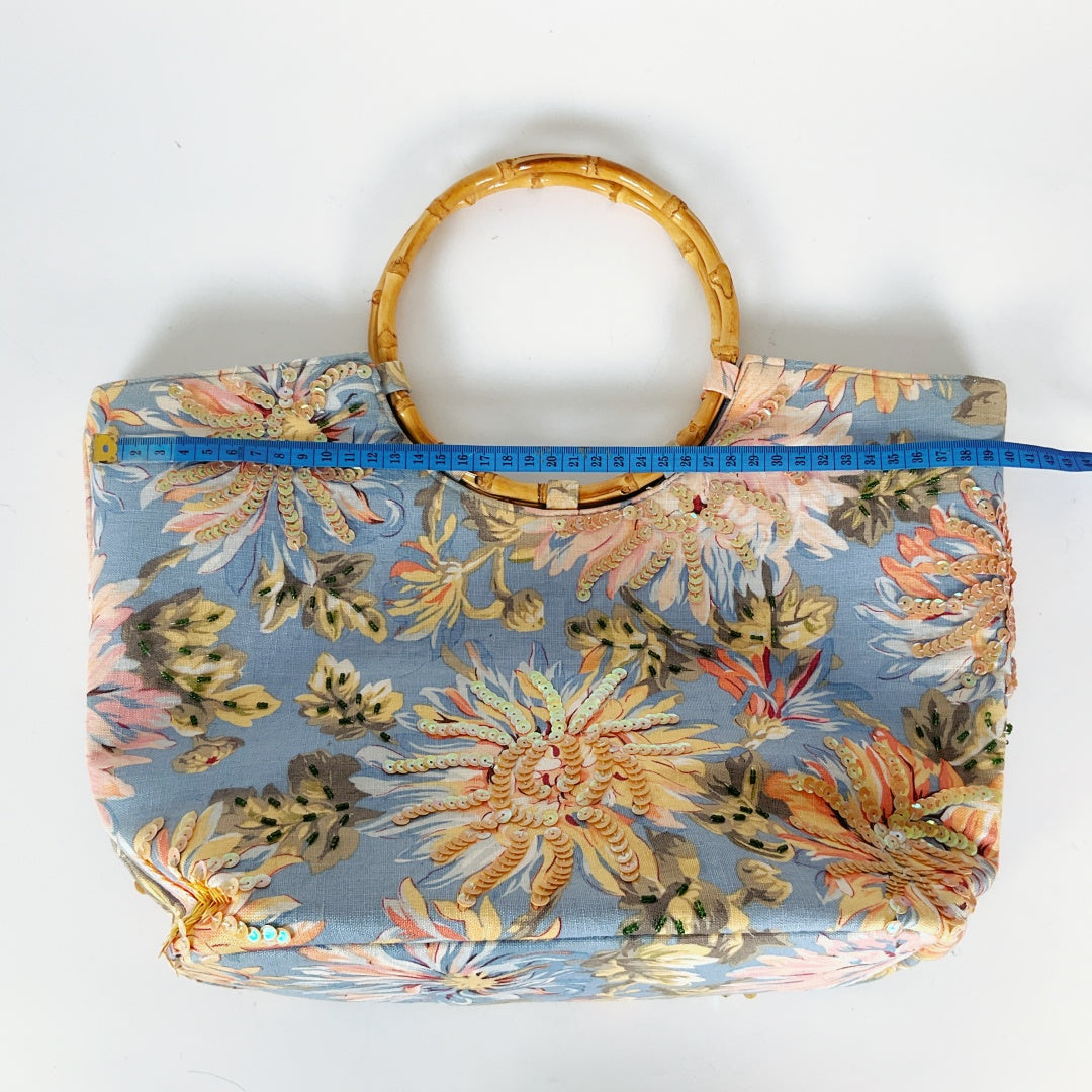 Handmade - Canvas Tote Bag with Bamboo Handle