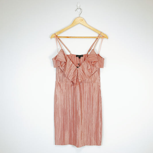 LONDON CHIC Pleated Strap Dress – Peach Pink – Size 12