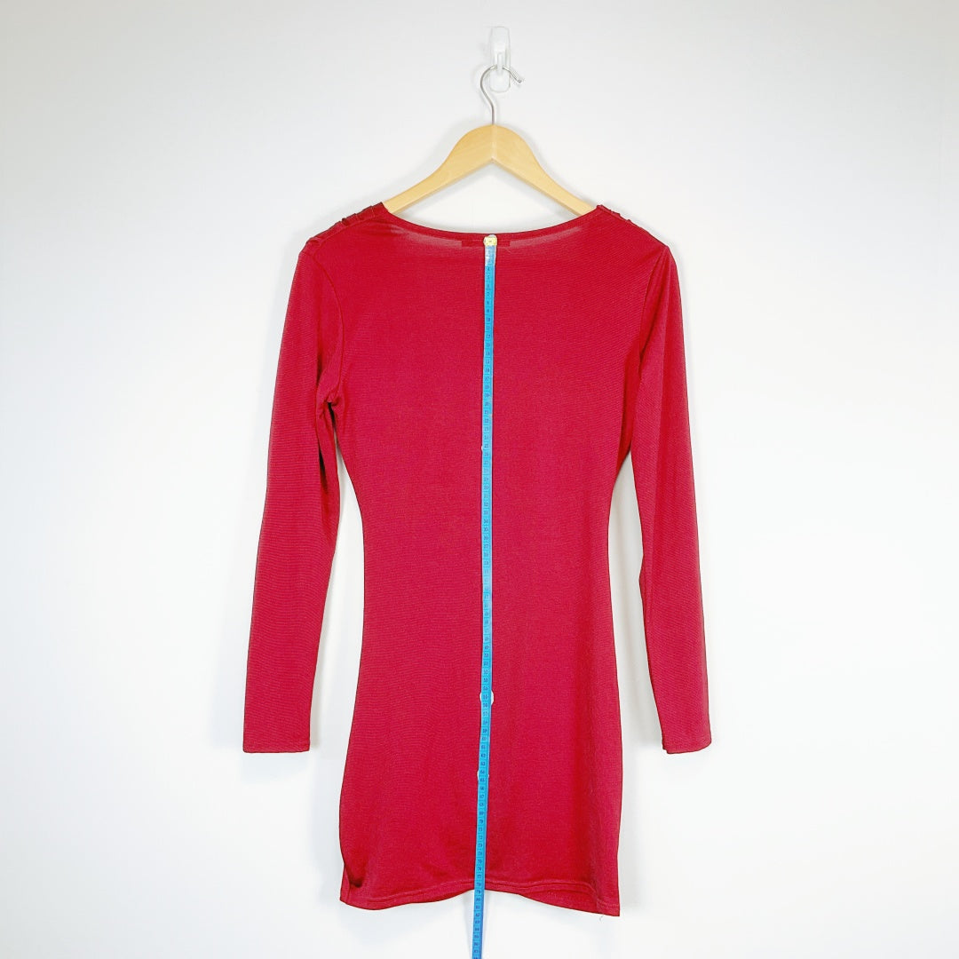 BOOHOO NIGHT Wrap Style Dress – Red – Size UK 14