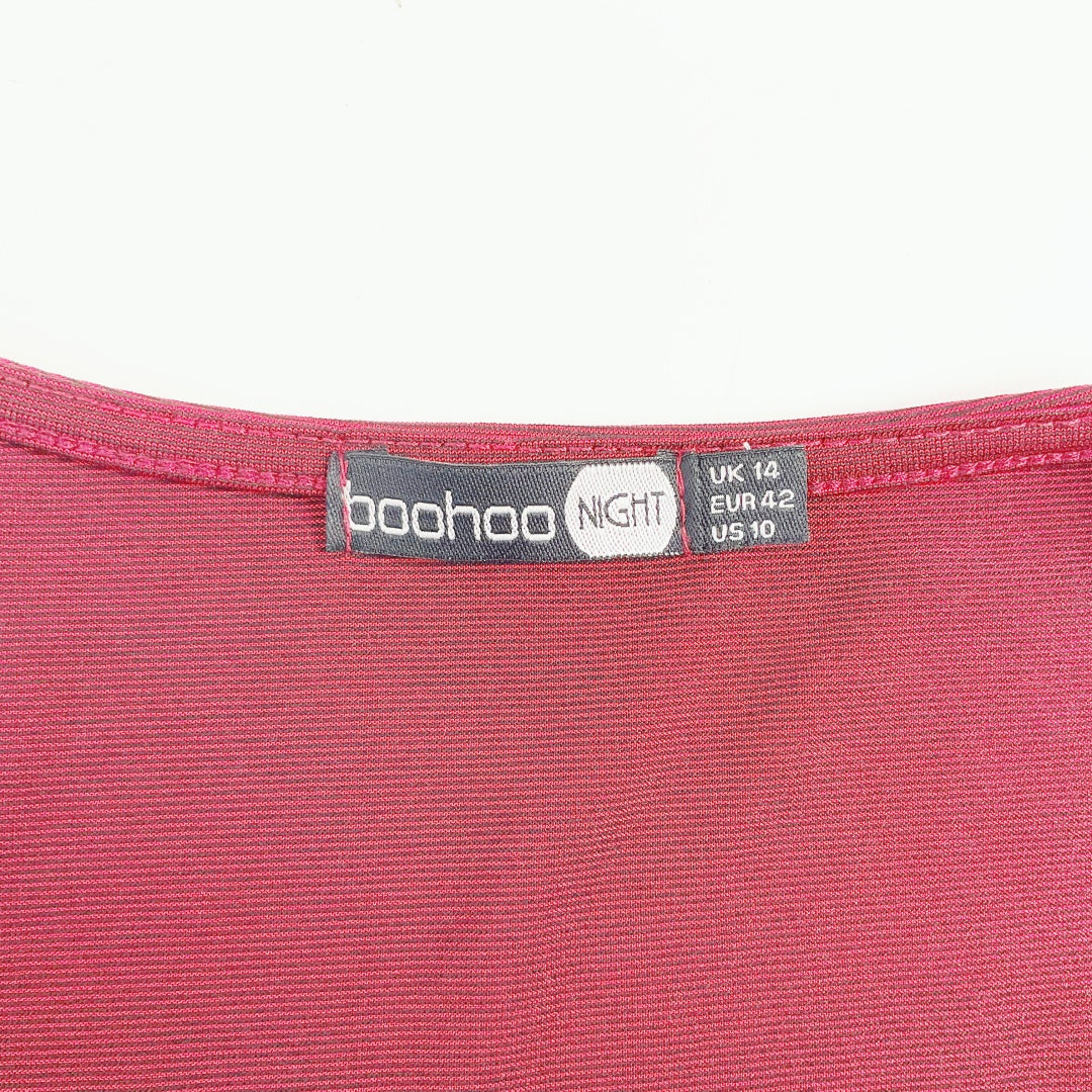 BOOHOO NIGHT Wrap Style Dress – Red – Size UK 14