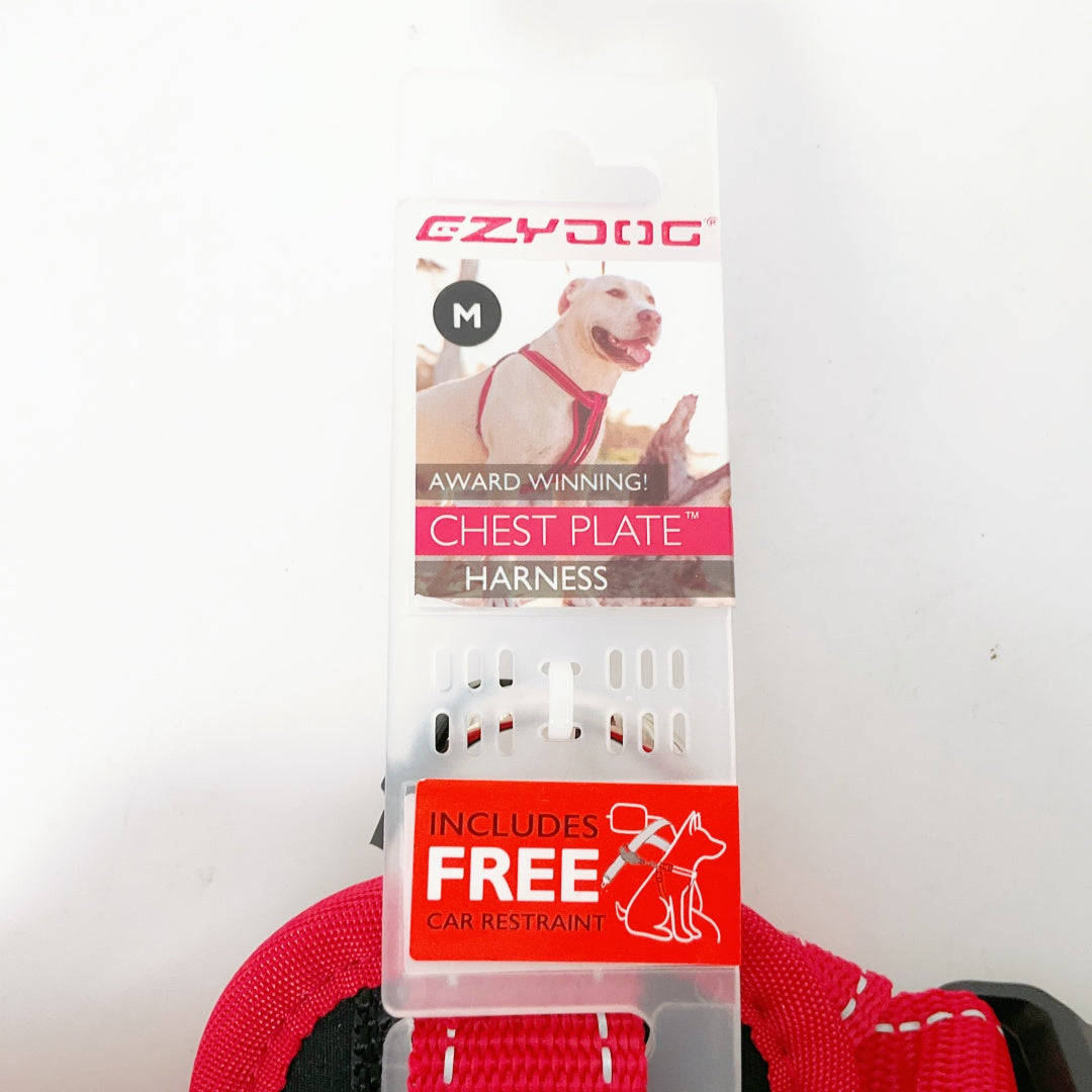 EzyDog Chest Plate Harness – Dog Harness with FREE Car Seat Restraint (Adjustable Sizes)