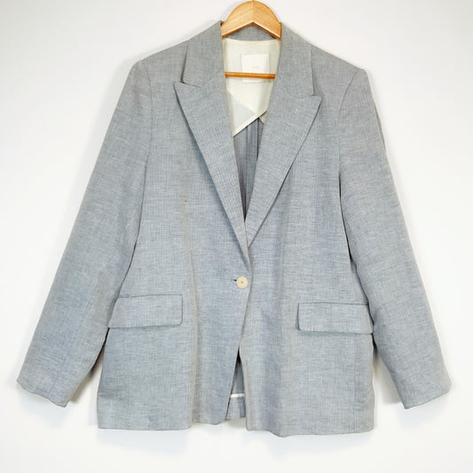 MNG Light Grey Linen Blend Blazer XL – Classic Tailored Jacket