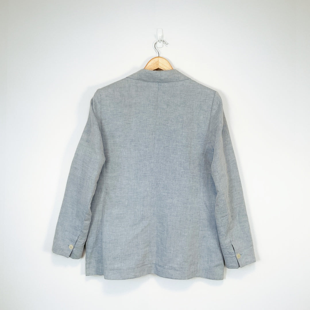 MNG Light Grey Linen Blend Blazer XL – Classic Tailored Jacket