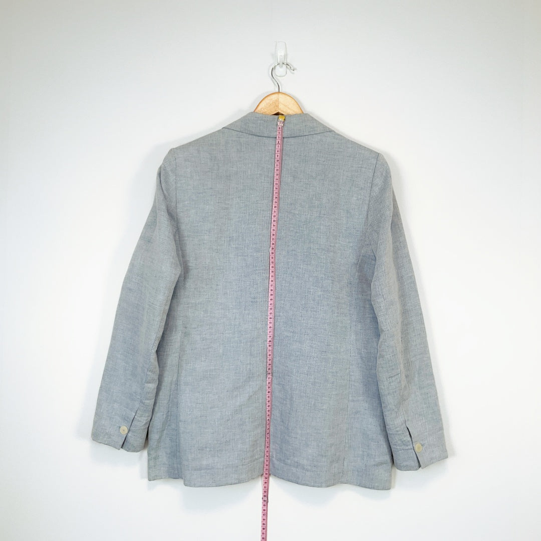 MNG Light Grey Linen Blend Blazer XL – Classic Tailored Jacket