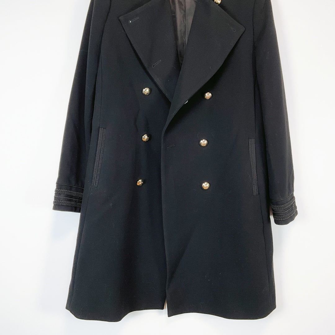 MANGO Casual Black Double-Breasted Coat – EUR M / US S
