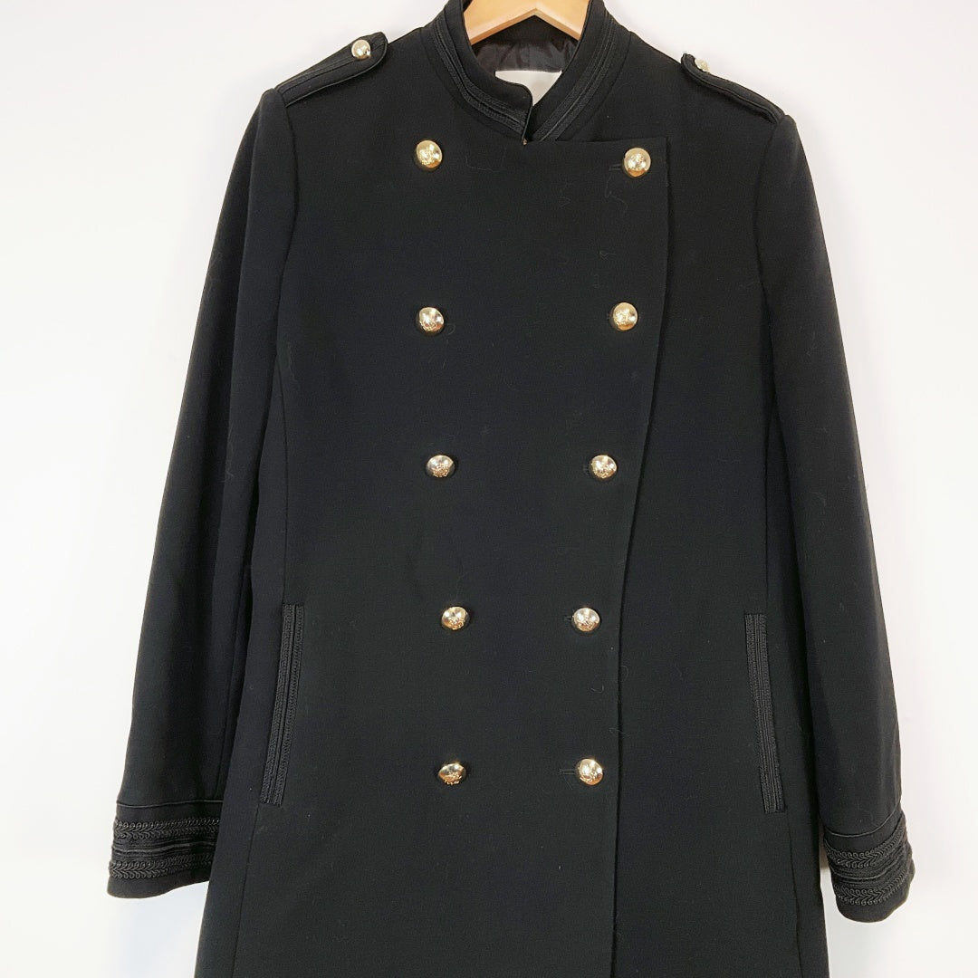 MANGO Casual Black Double-Breasted Coat – EUR M / US S