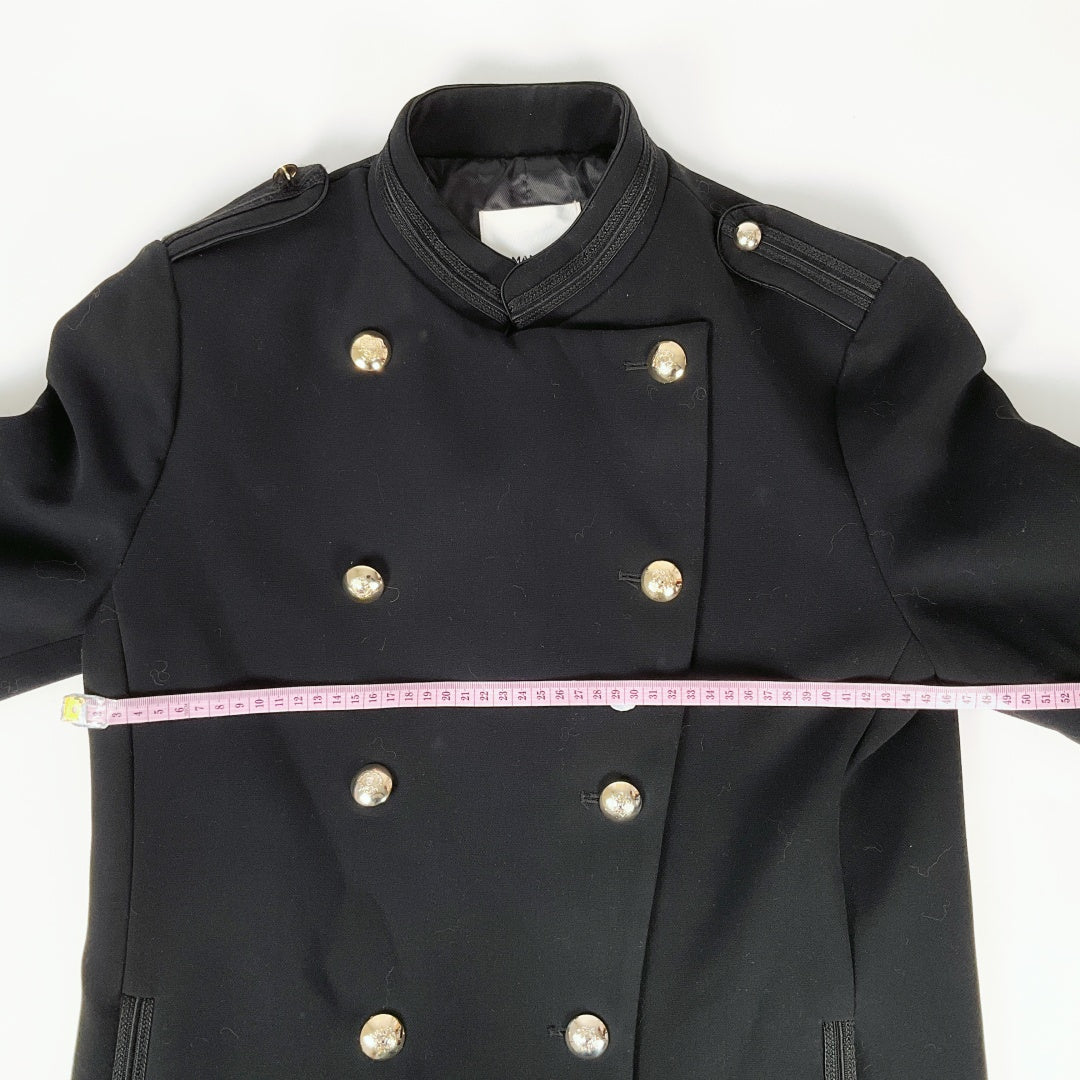 MANGO Casual Black Double-Breasted Coat – EUR M / US S