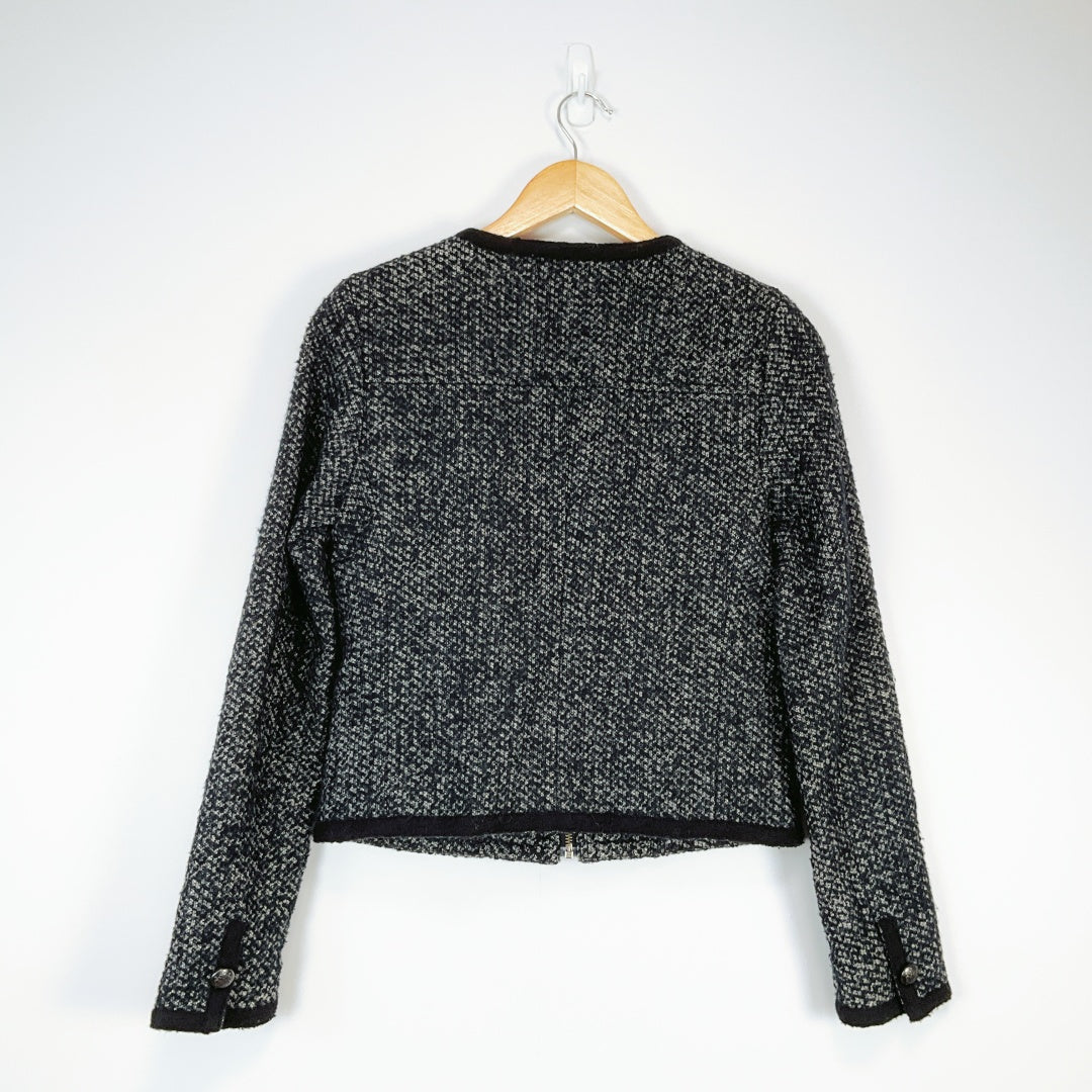 Just Jeans Tweed Jacket Size 8 – Classic Textured Button-Up