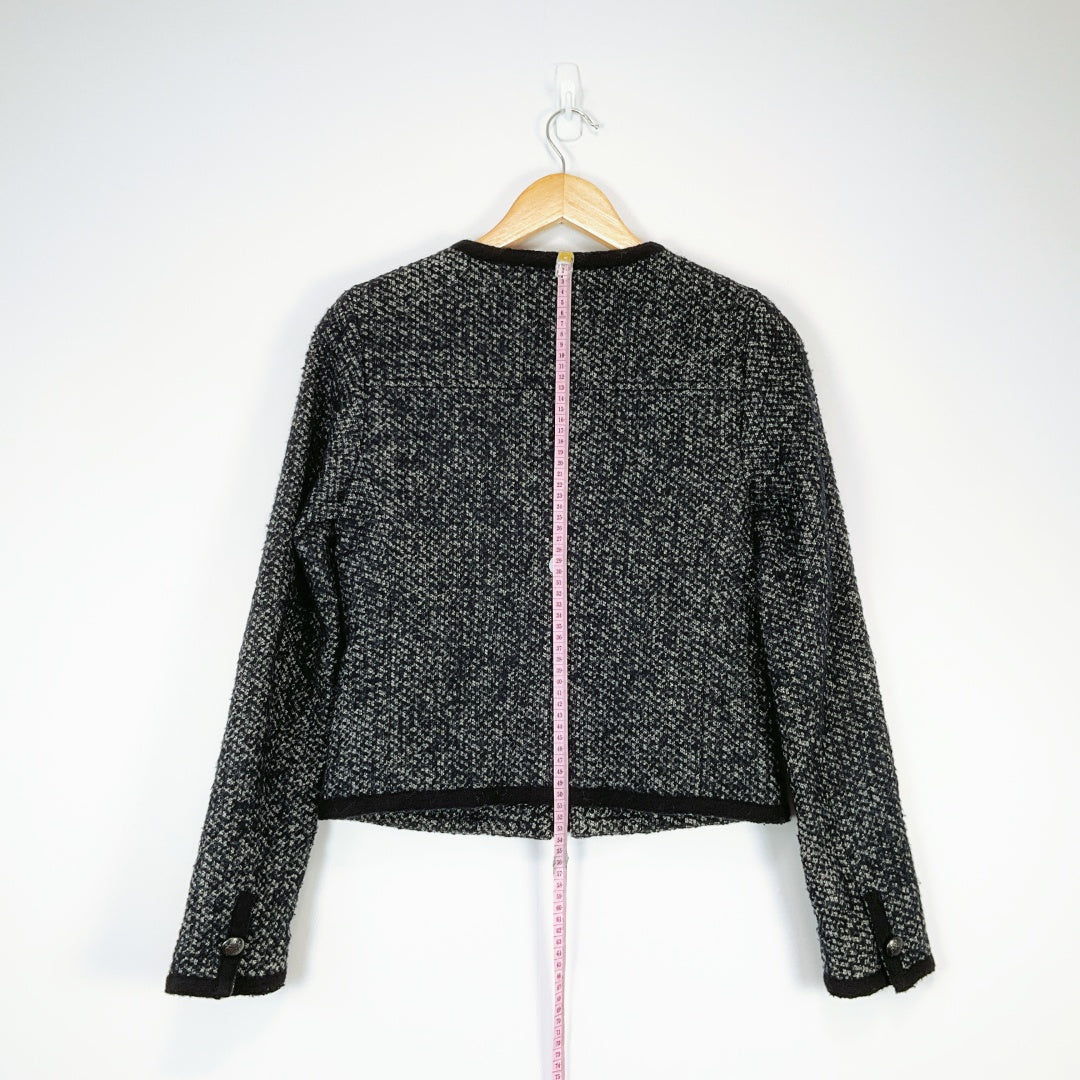 Just Jeans Tweed Jacket Size 8 – Classic Textured Button-Up