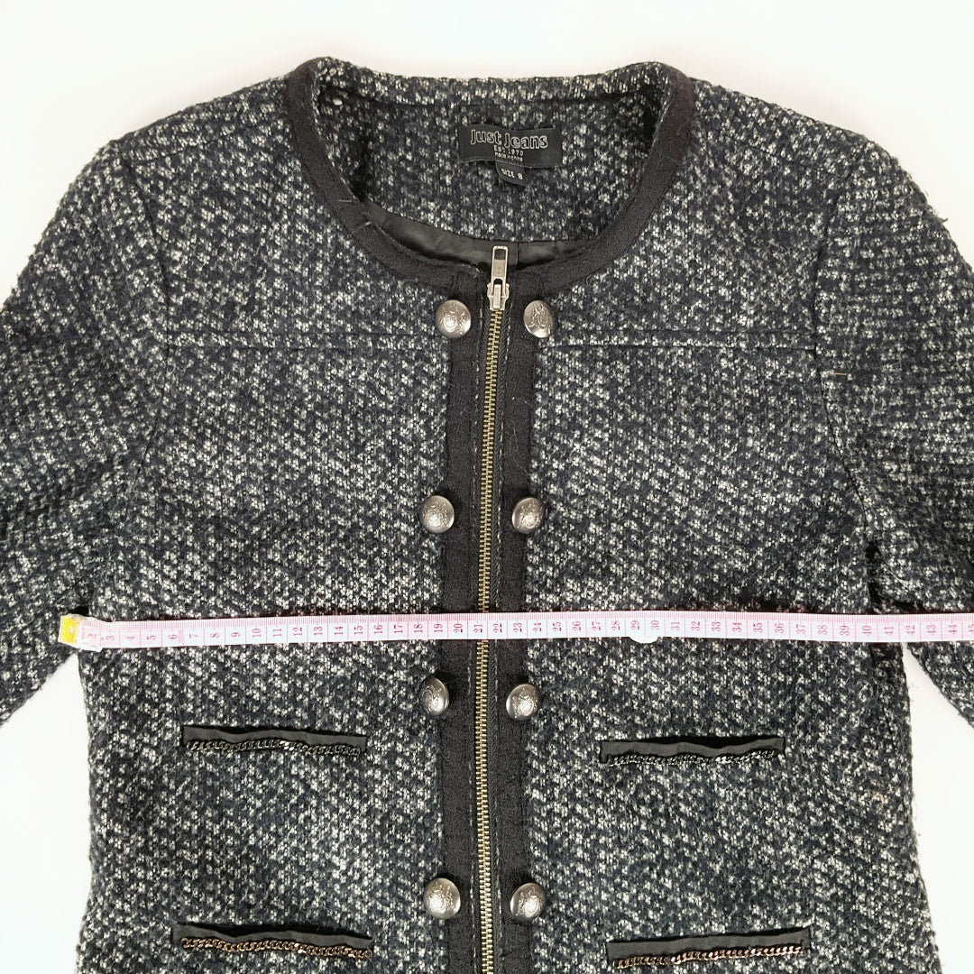 Just Jeans Tweed Jacket Size 8 – Classic Textured Button-Up