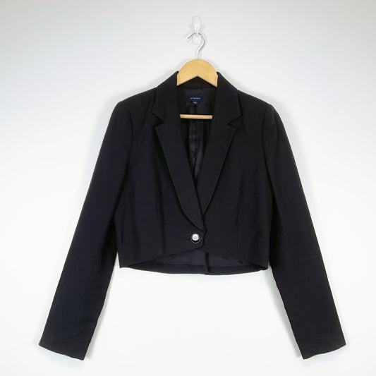 Witchery Cropped Black Blazer Size 10 – Tailored Short Jacket
