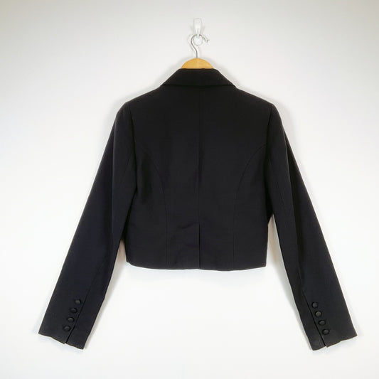 Witchery Cropped Black Blazer Size 10 – Tailored Short Jacket